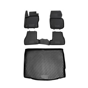 Ford Focus Floor-Trunk Mats - Omac - 3D - Black - '12-'18 Ford Focus Floor-Trunk Mats - Omac - 3D - Black - '12-'18